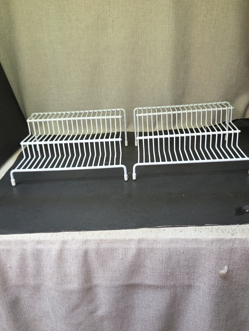 Set Of 2 White Wire Racks For Spices Or Cans In Your Pantry Or As A Display Rack